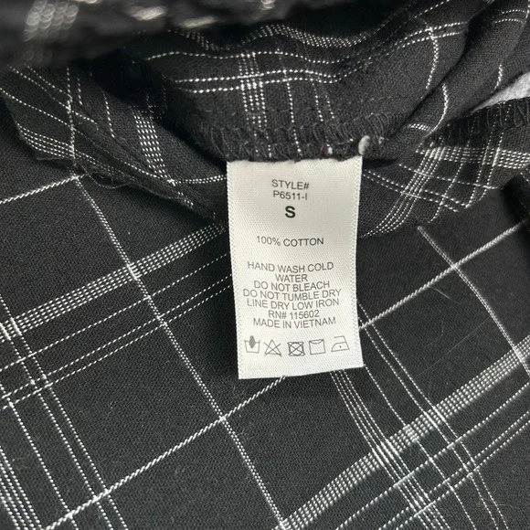 Lush Black Plaid Button Front Jumpsuit Small Strappy Cutout Back One Piece - Picture 6 of 6